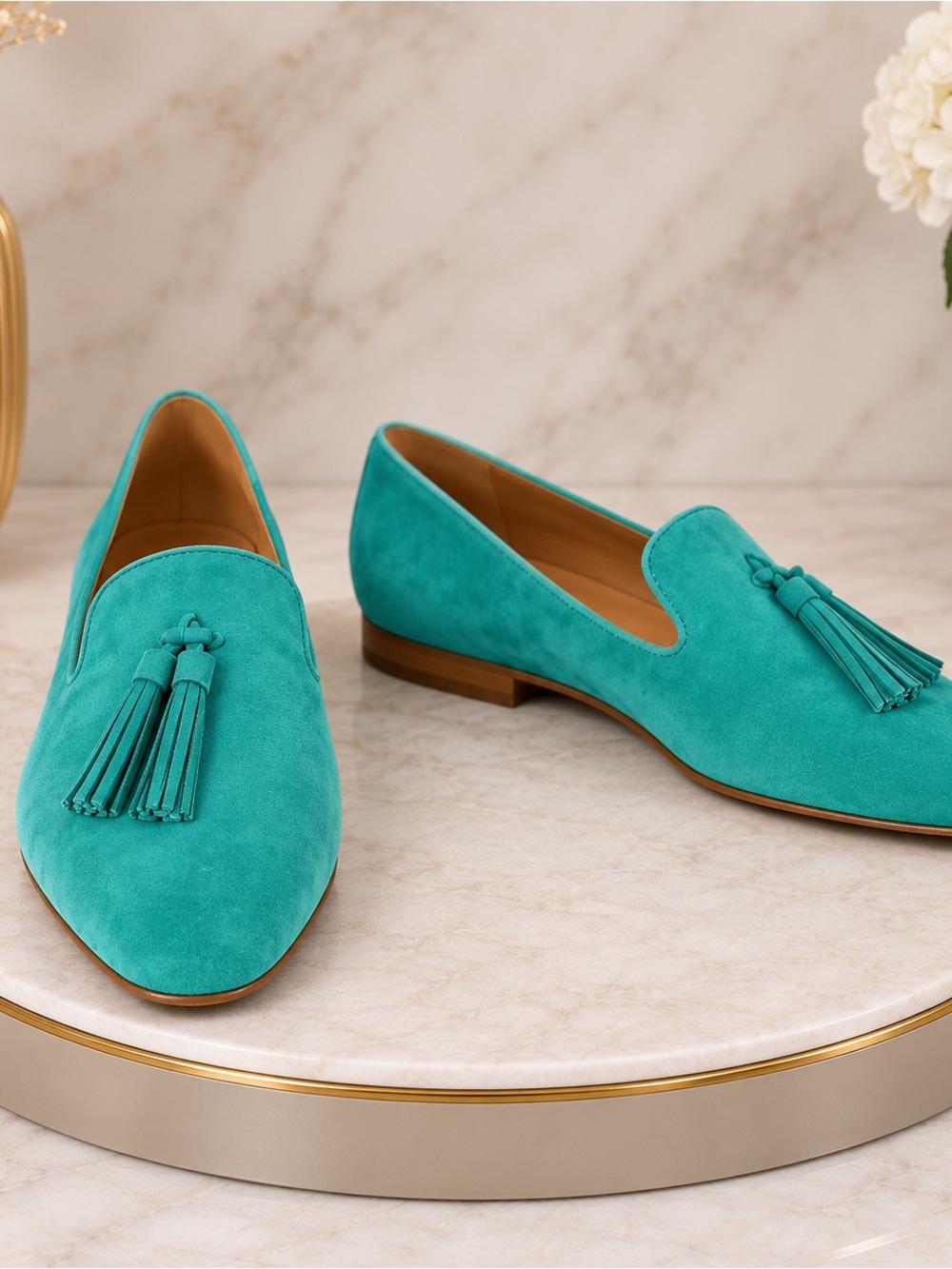 J.Crew Women’s Turquoise Suede Tassel Loafers
